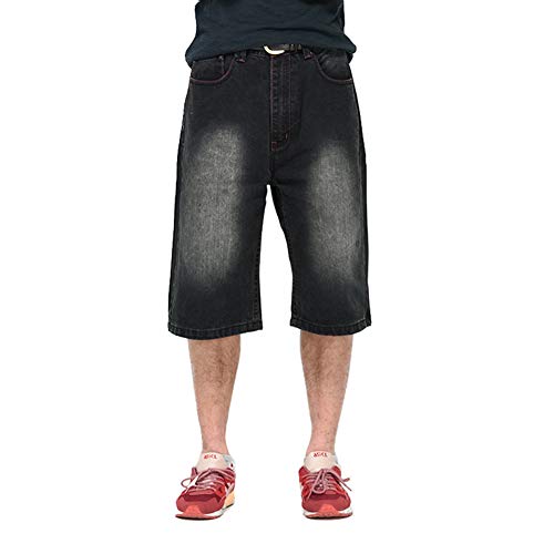 Ruiatoo Jean Shorts for Men Relaxed Fit Casual Denim Hip Hop Short Work Jeans Size 30W-46W