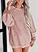 Jokeluck Casual Oversized Women's Crewneck Corduroy Sweatshirt Comfy Long Sleeve Lightweight Fall 2025 Fashion Edition pink Large