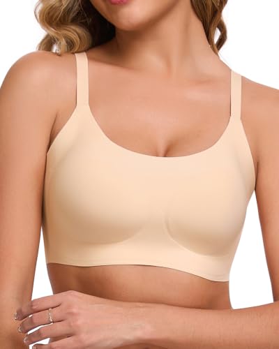 Image of Ubras Wireless Bralette Seamless T-Shirt Bra Spaghetti Strap Bra | Women, Pull On, Comfortable, Breathable, Smooth, Daily Wear
