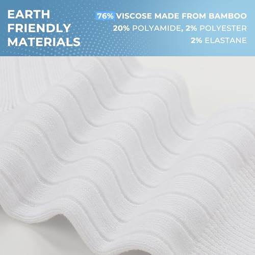 Image of BAMBOO COOL Men's Crew Socks Bamboo Viscose Breathable Rib Dress Socks For Men, Casual Lightweight Comfort 6 Pack