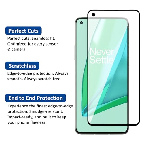 Image of AIBEX Tempered Glass for OnePlus 9R| 9H Hardness | Anti-Glare & Anti-Fingerprint | Water Resistant | Edge-to-Edge Full Screen Protector | Bubble-Free Installation