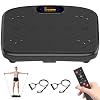 Vibration Plate Exercise Machine, Vibrating Plate Platform for Lymphatic Drainage with 200 Adjustable Speeds, Power Vibration Plate for Weight Loss & Fitness, Supports Weight 450 Lbs