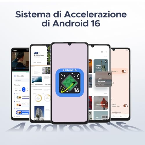 DOOGEE Note 58 Smartphone Android 16, 32GB+128GB/2TB TF Cellulare, 6.75" HD+ 90Hz Schermo,6250mAh, 16MP+8MP Telefono Cellulare, 4G Dual SIM/Octa Core/Widevine L1/NFC/OTG/Face ID/GPS, Nero