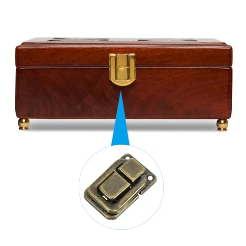 Image of PATIKIL Toggle Catch Lock 1.5 inch x 1 inch, 18 Pack Metal Buckle Hasp Lock Latch Clasp for Jewelry Box Wooden Case Decoration, Bronze