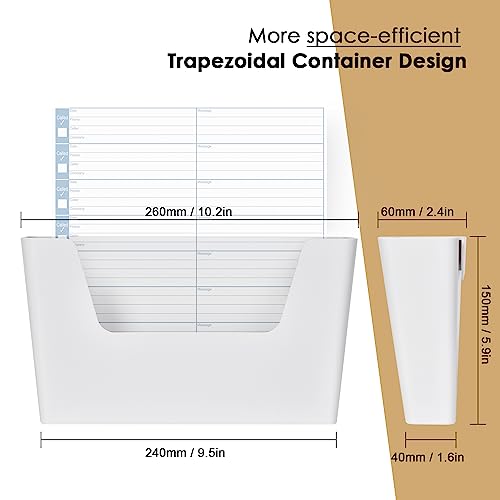 YOHOM Zeitungshalter Wand Zeitschriftenhalter Prospekthalter Wand Briefhalter Wandprospekthalter A4 mit 2 Montagearten (Kleben/Bohren) Ablagefächer Wand für Dokumente, Magazine, Bücher Weiß 2 Stück