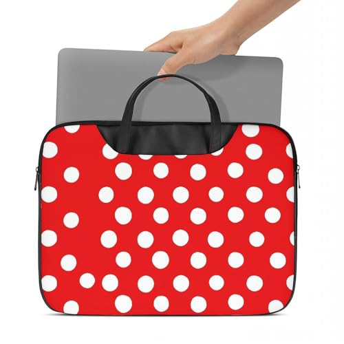 Bolso para portátil 17 pulgadas impermeable rojo con lunares miniatura 6