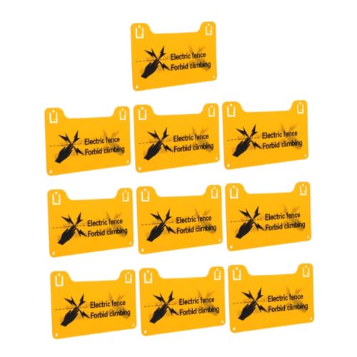Signalisation clôture électrique extérieure : lot de 10 panneaux de sécurité anti-escalade