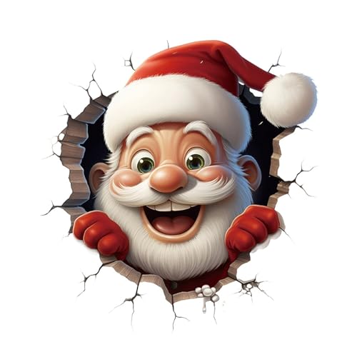 Weihnachtsmann-Wandaufkleber, 3D-Weihnachts Wandsticker,...