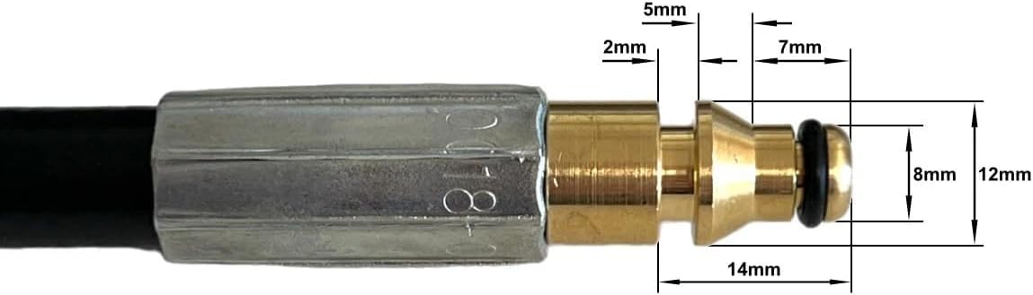 Tubo ad alta pressione adatto per idropulitrice Nilfisk Premium 190 P 160.2, ricambio per 6528611, versione Superflex per Compact Dynamic Core Excellent serie (10 metri)