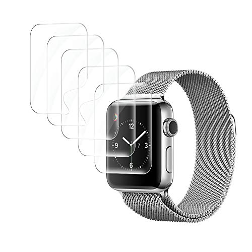 UniqueMe [6 Pezzi] Pellicola Protettiva Compatibile con Apple Watch Series 6 5 4 SE 40mm e Series 4 3 38mm Pellicola, [Film Flessibile] Soft HD Clear Anti-Scratch [Bubble-Free]