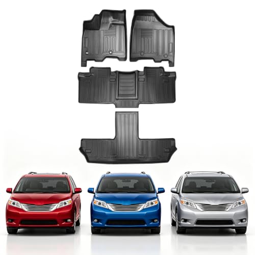 Tapis de sol Toyota Sienna 2011-2020 en TPE toutes saisons pour 1ère à 3e rangée