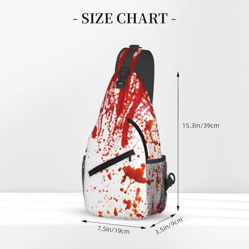 Blood Splatter Horror Waterproof Multifunctional Fashionable Casual Crossbody Chest Bag3