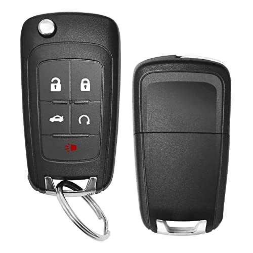 Flip Chevy Key Fob Keyless Entry Remote Start Control Replacement Fits for Cruze/Camaro/Impala/Equinox/GMC Terrain/Buick Lacrosse 2010 2011 2012 2013 2014 2015 2016 2017 Replacement for OHT01060512