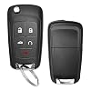 VOFONO Flip Chevy Key Fob Keyless Entry Remote Start Control Replacement, ABS Material, Fits Passenger Car/SUV, Black, 5 Button