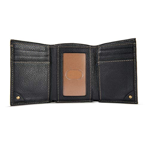 Carhartt Men's Trifold, Durable Wallets, Available Canvas Styles, Pebble Leather (Black), One Size #TOP2