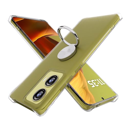 Coque Motorola Moto G85 5G silicone transparent avec anneau argent antichoc