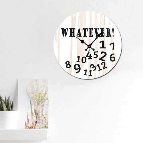 Reloj de pared analógico redondo de madera 30 cm miniatura 5