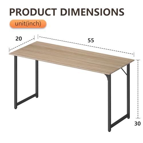 Image of BestOffice Computer Desk,Home Office Desk, Modern Simple Style for Home Office Study Writing (Nature, 55 Inch)