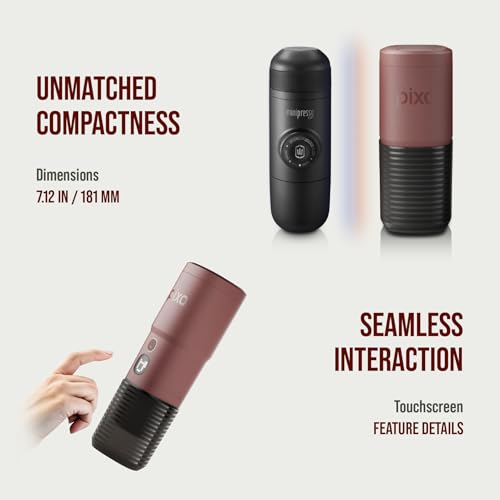 Image of WACACO Coffee Machine Electric & Portable, With 4 Coffee Types & Fast Heat-Up, 3 * 3000mAh Battery, 20 Bar Portable Espresso Maker For Ground Coffee & NS Capsule (Tuscan Red)