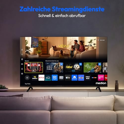 MEDION 138,8 cm (55 Zoll) Ultra HD Fernseher (Smart-TV, HDR10, VIDAA Store, HBO Max, MagentaTV, Prime Video, Disney+, DAZN, Paramount+… – Ansicht 5