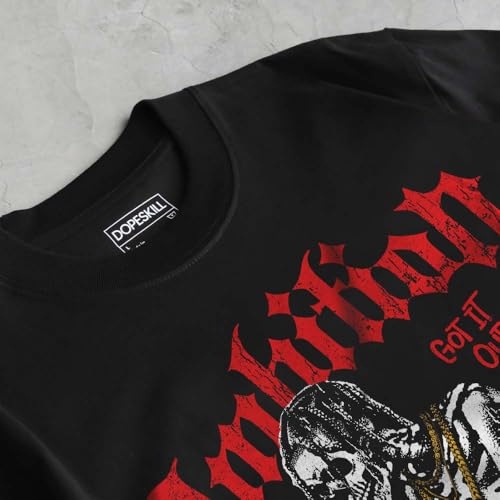 Image of DopeSkill Graphic Tee Streetwear Hip Hop Hypebeast Street Style Unisex T-Shirt Sneaker Colour Matching Shirts Horror Skeleton