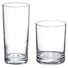 Amazon Basics Admiral 16-Piece Old Fashioned and Coolers Glass Drinkware Set, Clear