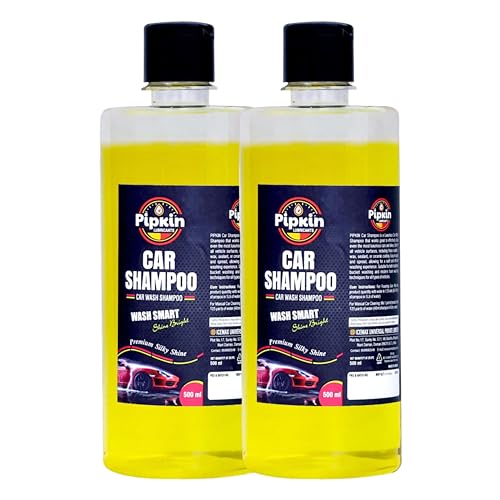 Image of Pipkin Car wash Shampoo 500 ml (Pack of 2) | High Foam for Deep Cleaning | Remove Tough Dirt | Safe on Paint | pH Neutral