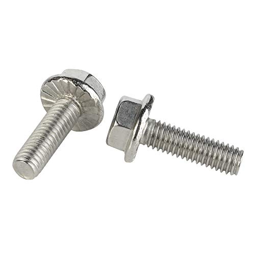 Image of Mellewell M5 x 10mm Flanged Hex Head Bolts Flange Hexagon Screws, Stainless Steel A2, DIN 6921, 25 PCS