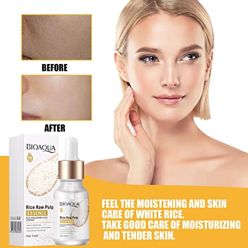 Crema De Arroz Para Blanquear La Piel - Crema De Arroz Para La Piel De Cara Y Cerrar Los Poros Quitar Manchas, White Rice Serum For Face, Deep Moisturizing Nourish Facial Serum #TOP2