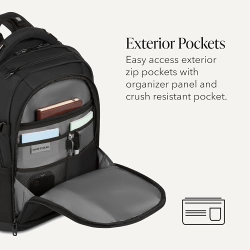 Image of SwissGear Travel Tech Pro Laptop Backpack - Fits Laptops up to 16 inch - ScanSmart TSA-Friendly Backpack with Multiple Organizer Pockets - Black