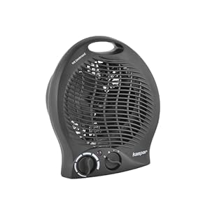 KASPAR Heizlüfter Klein Kompakt Thermoventilator Elektroheizer 1000 W 2000 W Mit Ventilatorfunktion Thermostat Überhitzungsschutz Elektroheizung 3 Heizstufen Kalt Warm Heiß Schwarz
