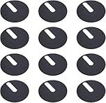 12pcs 40mm Diameter Non-Slip Toilet Hinge Base Plate Washer Fixings Round Toilet Hinge Silicone Rubber Pad Replacement Set