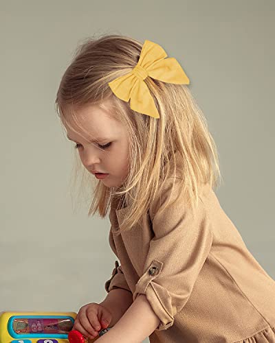 32Pcs Hair Bows,Baby Girl Hair Bows Clips Cotton Linen Bows Assorted Fully Lined Toddler Hair Barrettes Accessories For Little Girls Kids Teens(2Size,20 Colors) #TOP2