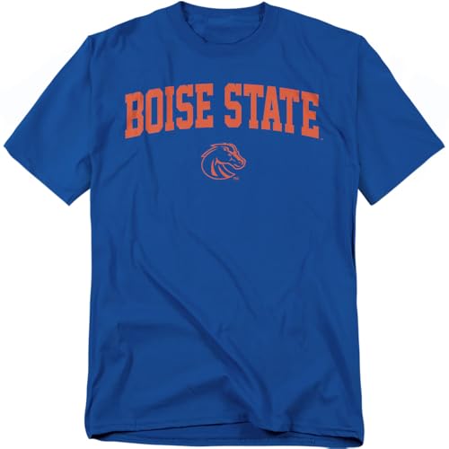 LOGOVISION Boise State University One Color Arched Unisex Adult T Shirt, Royal, Medium