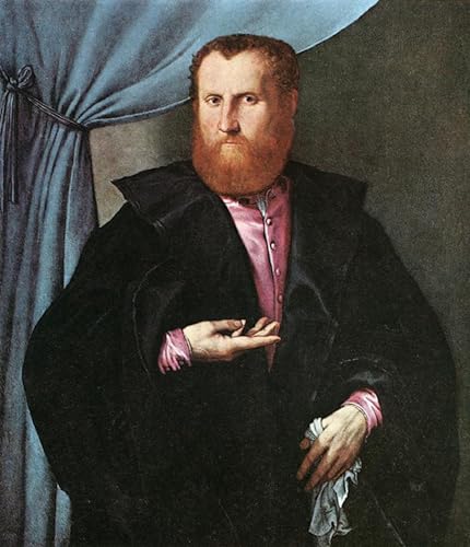 Lienzo de Lorenzo en mantello di seta nera mural 60x90cm
