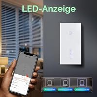 BSEED Alexa Lichtschalter mit Rolladenschalter, Wlan Rolladensteuerung, 1 Fach 1 Weg WiFi Touch Schalter Jalousienschalter kompatibel mit Smart Life/Tuya APP, Alexa und Google Home Weiß – Ansicht 7