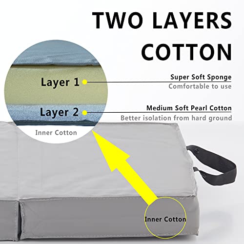 MBQMBSS Kneeling Pads for Gardening 24" x 13.5" Kneeling Pads Waterproof Bath Kneeling Pad Portable Foam Kneeling Pad Indoor & Outdoor Kneeling Pads Prayer Extra Large (Gray)