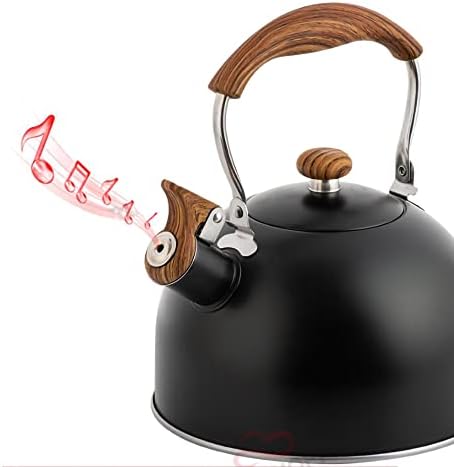 NBWS Traditional Stove-top Kettle with Whistle, Suitable for All Hob Types Including Induction and Cast Iron, Stainless Steel, Capacity: 2.5 L, Silver
