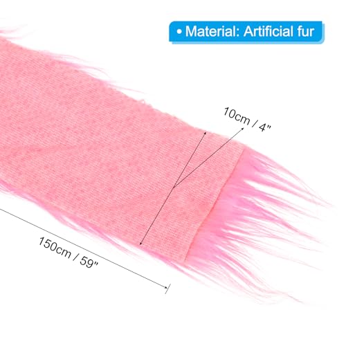 PATIKIL Plush Faux Fur Fabric Precut Strips, 2 Pcs 59" x 4" Fluffy Faux Fur Ribbon for DIY Crafts Christmas Halloween Gnome Beard, Pink - Image 2