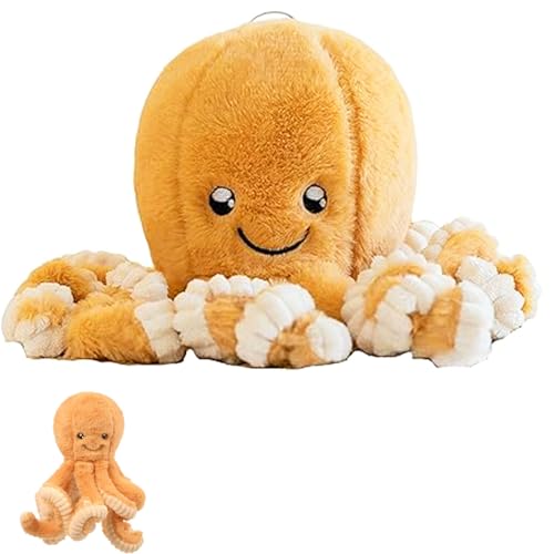 18cm Oktopus Kuscheltier, Krake Kuscheltier, Kuscheltiers Krake, Weiches Plüschtier für Alle, Beruhigendes Spielzeug Mit Tentakeln, Hellbrauner Oktopus, für Geburtstage, und Andere Besondere Anlässe