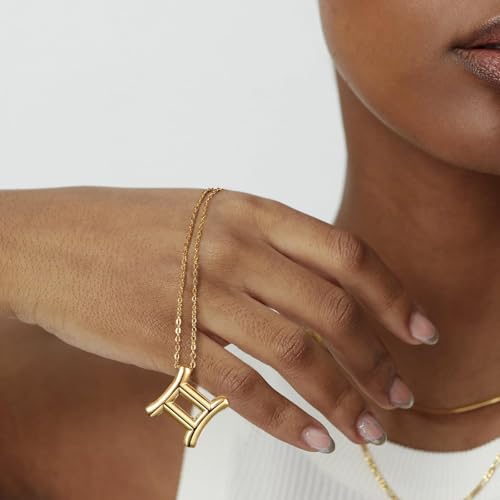 KissYan Zodiac Necklace, 14K Gold Plated Bubble Constellation Horoscope Sign Pendant Astrology Jewelry Birthday Gifts for Women4