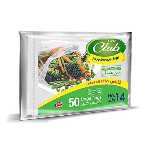 Sanita Club Food Storage Bags Biodegrdable #14 50 Bags Large