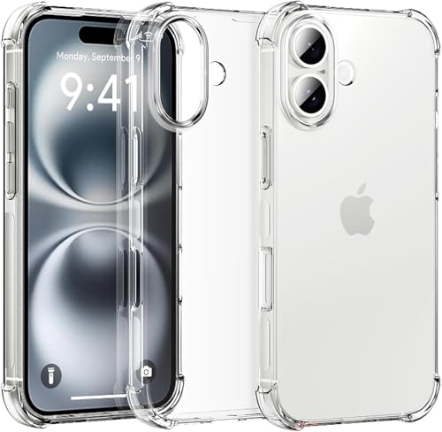 Case for iPhone 17 Clear Back Air Cushion Soft Silicone Shockproof Protective Bumper Shell Corner Cover for iPhone 17 by Emodil (Clear)