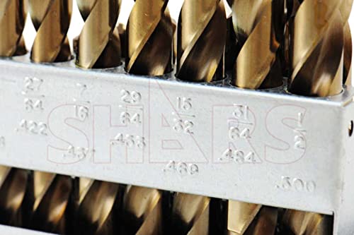 Miniatura 4 de Shars 116-12" por 64ths 29 piezas M35 cobalto acabado Jobber taladro conjunto con caja de índice Huot ángulo de punto 135 404-2260C P