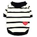Zunea Hunde-Shirts für Kleine Hunde Sommer Basic T-Shirt Streifen Welpen Kleidung Pailletten Liebe Herz Sweatshirt Weiche Baumwolle Tee Shirt Haustier Kleidung Pullover Chihuahua Bekleidung Gelb XS