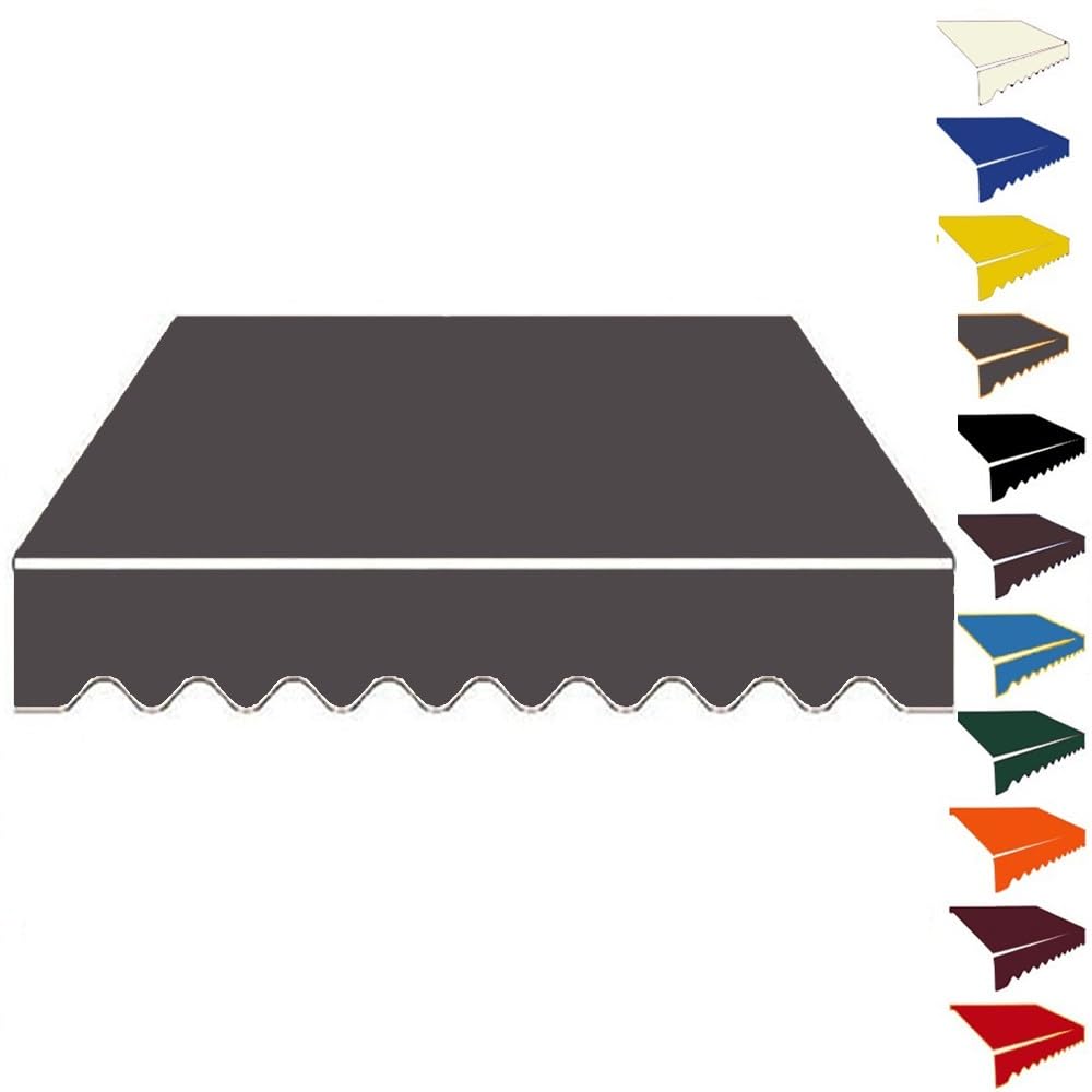 Store Rétractable Balcon, Toile De Remplacement De Store Banne Manuel, Tissu De Remplacement pour Auvent De Terrasse, Anti-UV, 200 250 300 350 400 500cm(Dark Gray,11.5x10ft/350x300cm)