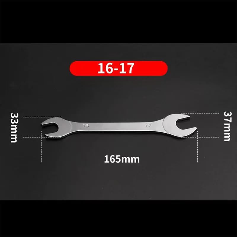 Globellapro 16 * 17mm Open End Spanner,Double Open Ended Wrench,Open Ended Wrench Flat Spanner,Chrome Vanadium Steel Wrench,Metric Spanner for Mechanic,Bicycle Repair - Image 2