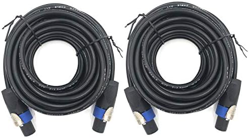 ITSROCK 2 Pack 15ft Pro Speakon to Speakon Cable, Pair 12AWG Patch Cords, Professional Speakon Audio Cable Cord with NL4FC Connector