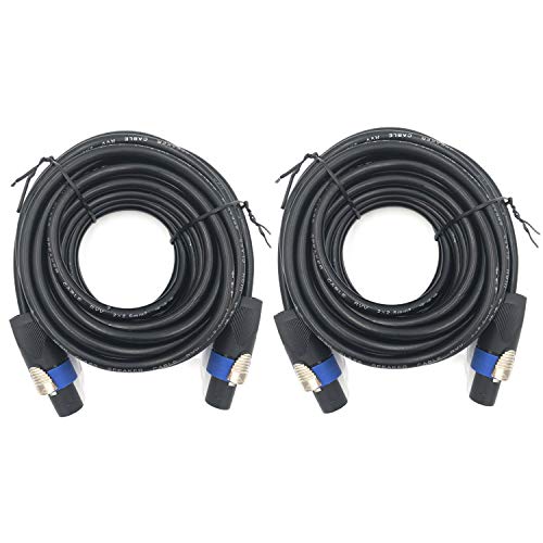 2 Pack 15ft Pro Speakon to Speakon Cable, Pair 12AWG Patch Cords, Professional Audio Cable Cord with NL4FC Connector by ROCMUZZK - Used condition - CA$28.86