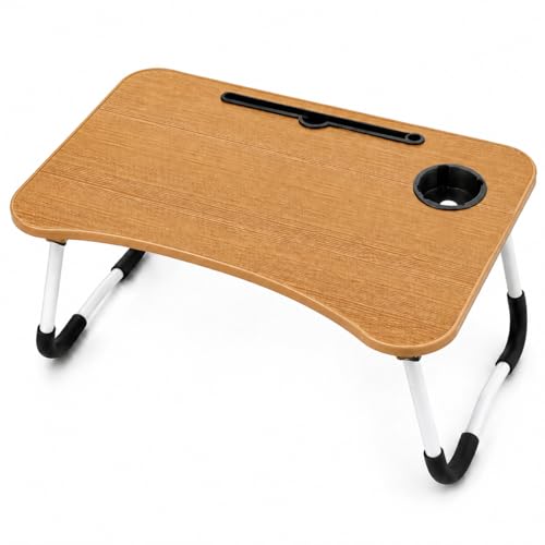 Mesa Para Notebook Cama - Mesa Portatil Para Notebook Dobravel - Mesinha Dobravel De Madeira - Apoio Para Sofa E Cama - Suporte Lateral Portatil Pequena - Bandeja Para Cama - Para Tomar Cafe Da Manha